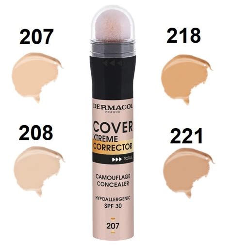 Ukážka krycej schopnosti Dermacol Cover mejkapu na rôznych nedokonalostiach.