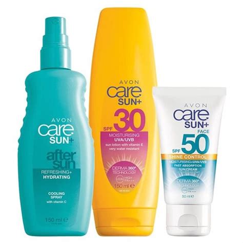 Obrázok produktov z radu Avon Care Sun+ - spreje a oleje na opaľovanie