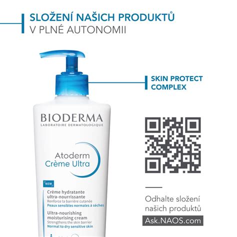 fľaša s krémom Bioderma Atoderm Krém Ultra na bielom pozadí