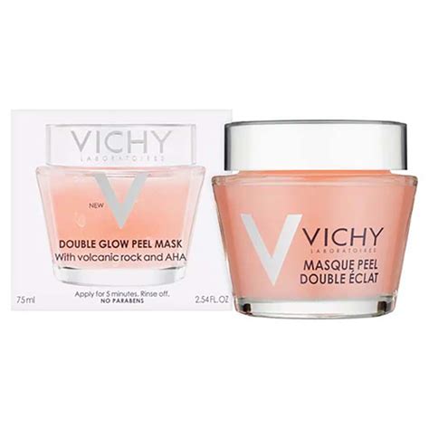 Ilustračná fotografia masky Vichy Double Glow s viditeľnými jemnými zrniečkami.