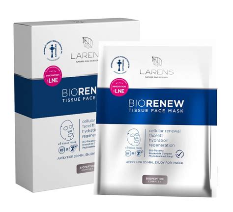 Koláž z produktov značky Larens: maska, gél, krém a sérum.