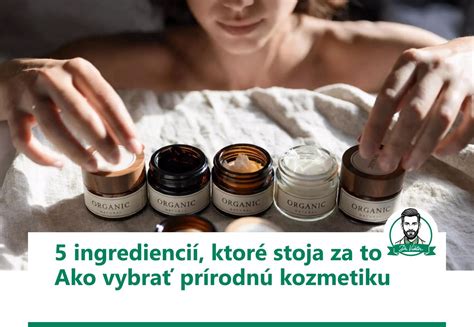 Ilustrácia zobrazujúca rôzne druhy prírodných zložiek používaných v kozmetike