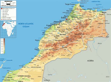 Mapa Maroka s vyznačenými oblasťami výskytu arganovníkov