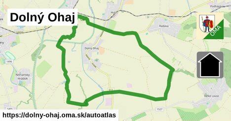 mapa obce Dolný Ohaj s vyznačenými WiFi zónami