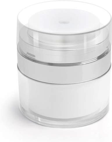 Dávkovač airless s priehľadným dizajnom, ktorý umožňuje sledovať množstvo produktu.