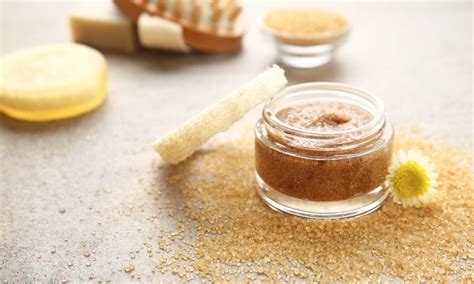 Vizualizácia ingrediencií na cukrový peeling