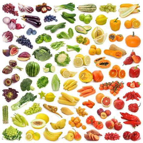 Obrázok znázorňujúci rôzne druhy ovocia a zeleniny ako súčasť zdravej stravy