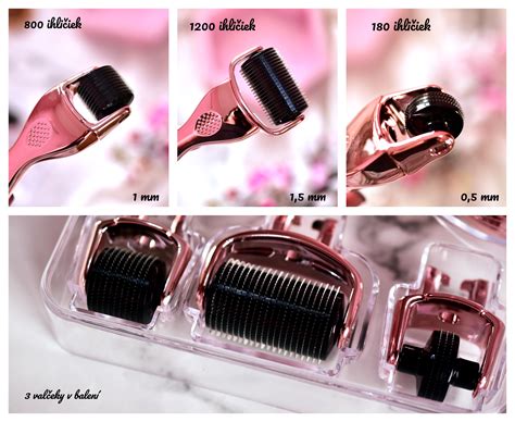 Obrázok rôznych dĺžok ihiel dermarolleru.
