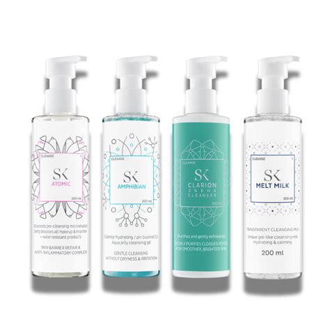 koláž rôznych produktov na čistenie pleti