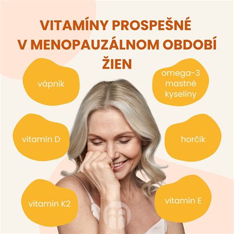 Infografika s odporúčanými potravinami pre ženy v menopauze a príkladmi relaxačných cvičení