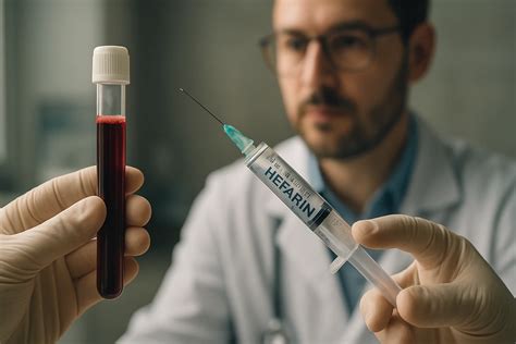 Schéma mechanizmu účinku heparínu na zrážanie krvi s dôrazom na interakciu s antitrómbinom III a inaktiváciu koagulačných faktorov.