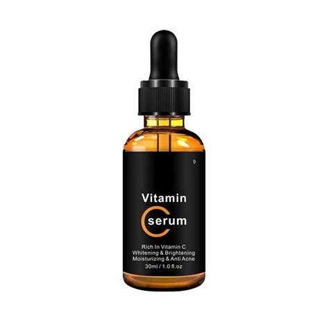 príklad tmavého, nepriehľadného flakónu séra s vitamínom C