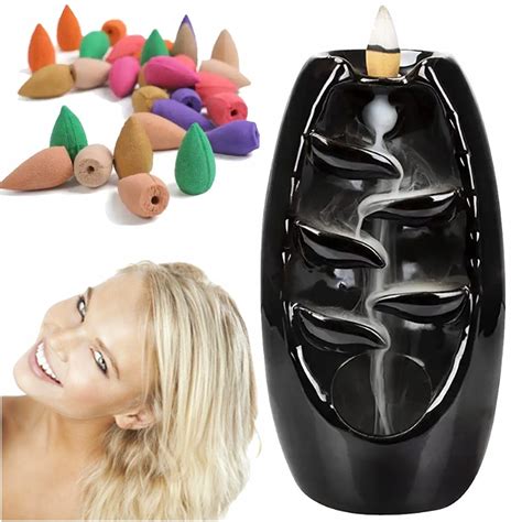 Schéma znázorňujúca prúdenie dymu z backflow kužeľa nadol po okrasnej konštrukcii