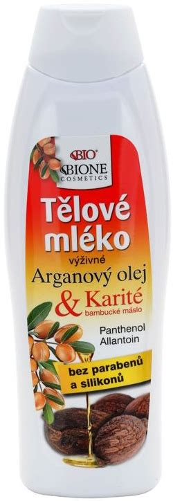 Koláž rôznych produktov Bione z radu Arganový olej a Karité.