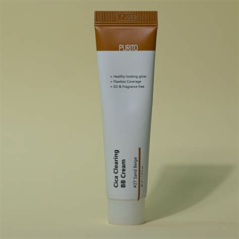 Obal BB krému Purito Cica Clearing BB Cream s naznačenou textúrou