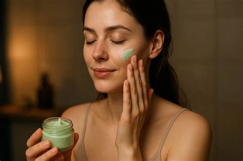 Ilustračná fotografia ženy aplikujúcej nočný krém na pleť