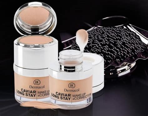 Dizajn balenia make-upu Dermacol Caviar Long Stay s integrovaným korektorom a zrkadielkom.