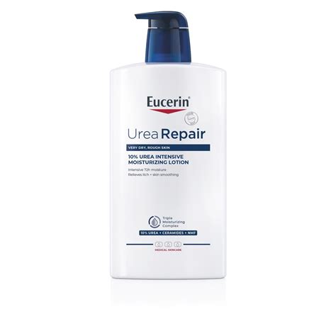 Porovnávacia tabuľka účinkov Eucerin UreaRepair Telového mlieka 5% a 10% urea