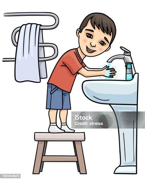 Ilustrácia osoby, ktorá si umýva ruky