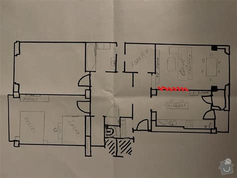 Nákres pôdorysu prízemí polikliniky s vyznačením ordinácie dermatovenerológa