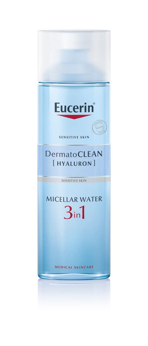 ilustračná fotografia balenia Eucerin DermatoCLEAN Hyaluron Čistiaca micelárna voda 3v1
