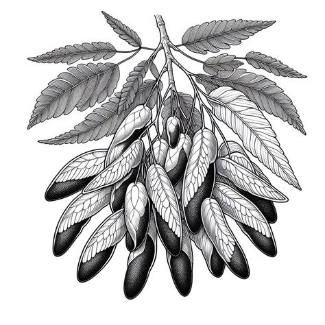 Ilustrácia stromu Argánia tŕnistá a plodov