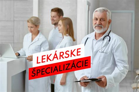 Infografika zobrazujúca rôzne lekárske špecializácie.