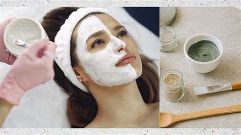 Koláž rôznych typov pleťových masiek vhodných na mastnú pleť (íl, uhlie).