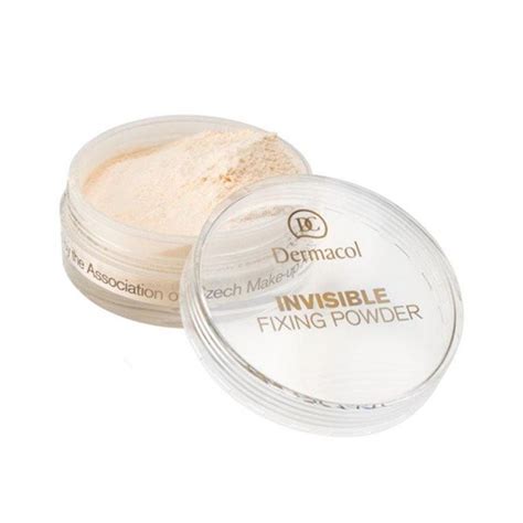 koláž fotografií so všetkými štyrmi odtieňmi púdru Dermacol Invisible Fixing Powder