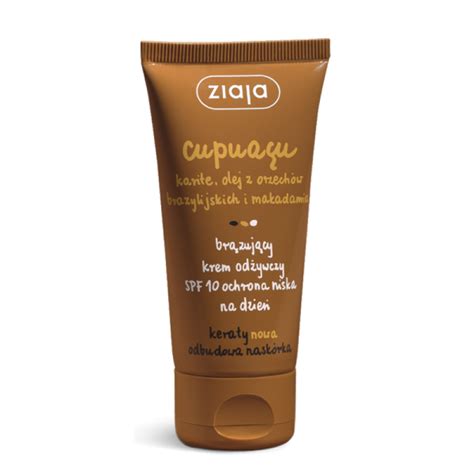 Infografika zloženia Ziaja Cupuacu kryštalického cukrového peelingu s ikonami masla Cupuacu, karité, makadamiového oleja a oleja z para orechov.