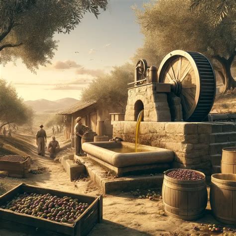 Ilustrácia procesu výroby arganového oleja od zberu plodov po lisovanie semien.