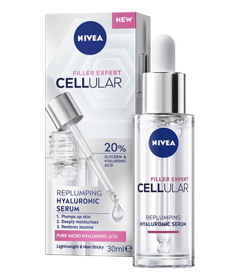 Infografika: Kľúčové zložky NIVEA Hyaluron Cellular Filler make-upu