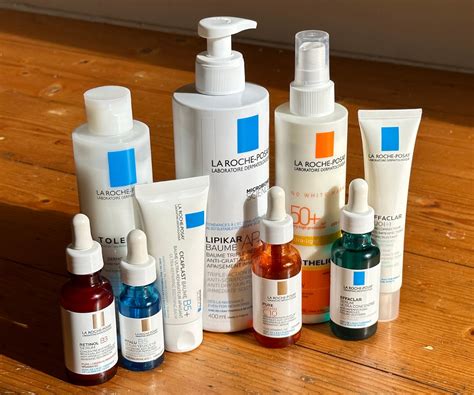 Koláž fotografií produktov La Roche-Posay s pozitívnymi recenziami používateľov