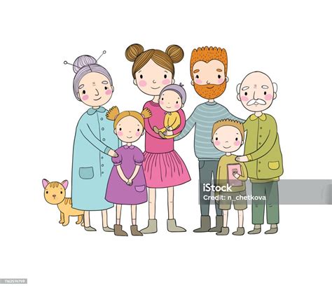 Ilustrácia rodiny s deťmi na pláži chrániacich sa pred slnkom