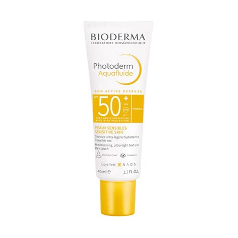 Produkt Bioderma Photoderm Tyčinka SPF 50+ a grafické znázornenie jej odolnosti voči vode a potu