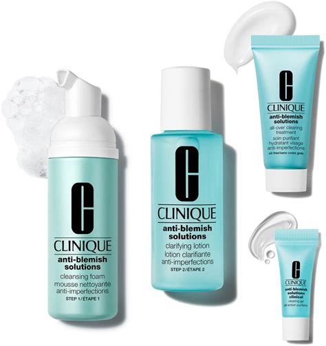 produktové foto: Clinique Anti-Blemish Solutions set, všetky tri produkty pohromade