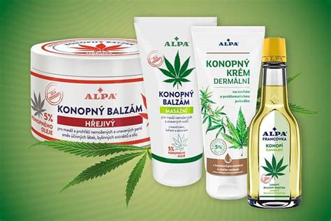 Tematické foto: konopné listy a kozmetické produkty