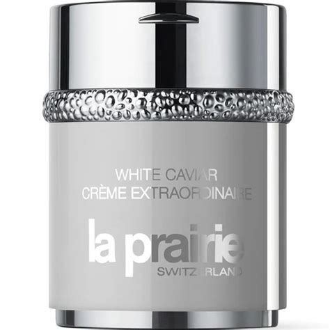 ilustrácia balenia krému La Prairie White Caviar Illuminating Moisturizing Cream s jemným rozmazaním pre zdôraznenie luxusnej textúry