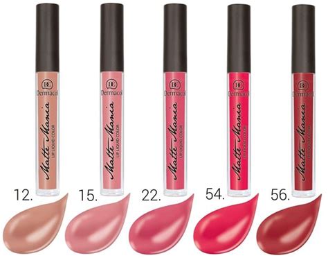 Produktové foto tekutých rúžov Dermacol Matte Mania