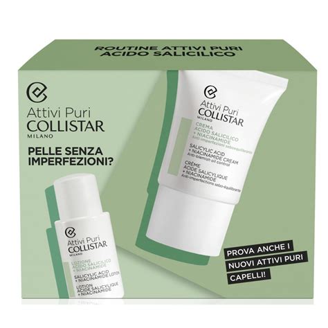 Infografika: Kľúčové zložky Collistar Attivi Puri (kolagén, kyselina hyalurónová, vitamín C)