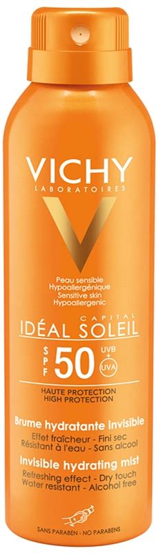Opaľovací sprej Vichy Capital Soleil s betakaroténom SPF 50 v detailnom zábere