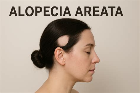 fotografia hlavy s typickými lysinami pri alopecia areata