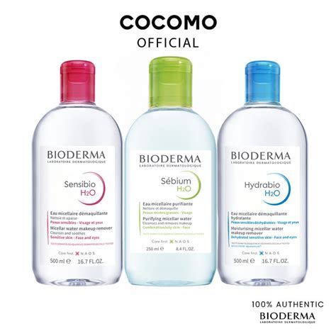 Produktové foto celej rodiny micelárnych vôd Bioderma (Sensibio, Sébium, Hydrabio)
