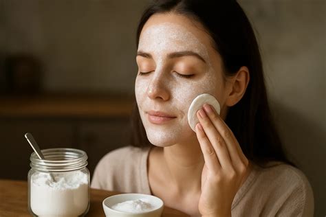 Tematické foto: žena si nanáša kávovú masku na tvár