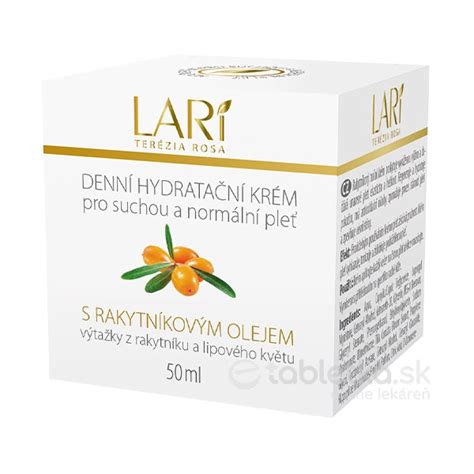 Produktové foto: LARI Denný hydratačný krém s rakytníkovým olejom a lipovým kvetom, balenie 50 ml