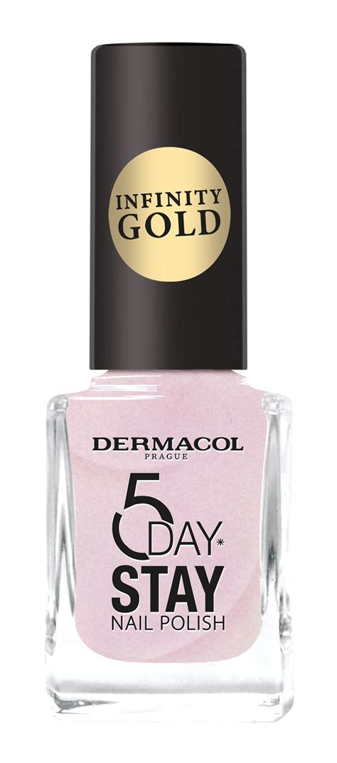 Detailný záber na fľaštičku laku na nechty Dermacol 5 Day Stay v odtieni 06 First Kiss