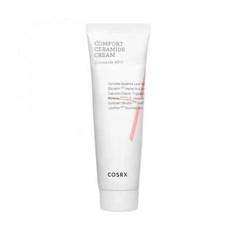 Infografika: Kľúčové zložky COSRX Balancium Comfort Ceramide Cream a ich benefity pre zmiešanú pleť.