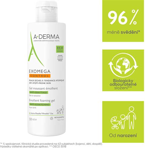 A-DERMA EXOMEGA Upokojujúci čistiaci gél