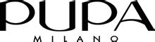 Logo Pupa Milano na pozadí kozmetických produktov