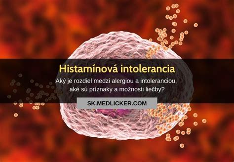 Schéma vzniku histamínovej intolerancie a jej prejavov v tele